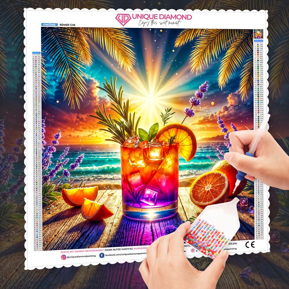 5D Diamond Painting – Sunset Spritz, Unique-Diamond