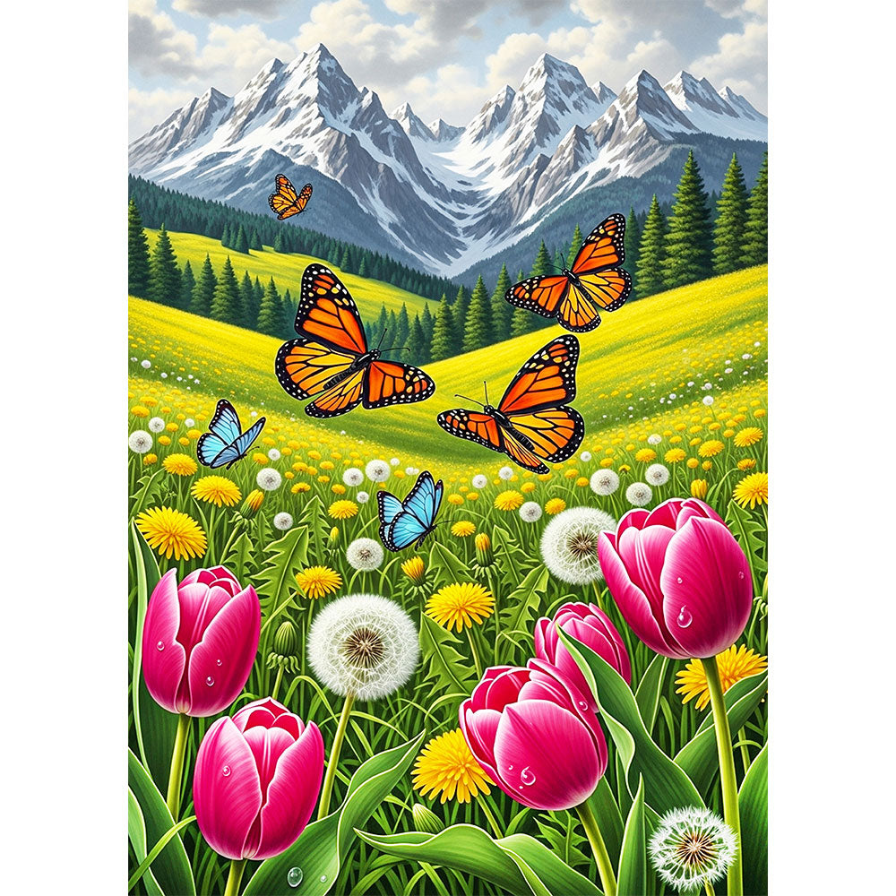 5D Diamond Painting – Tanz der Frühlingsboten, Unique-Diamond