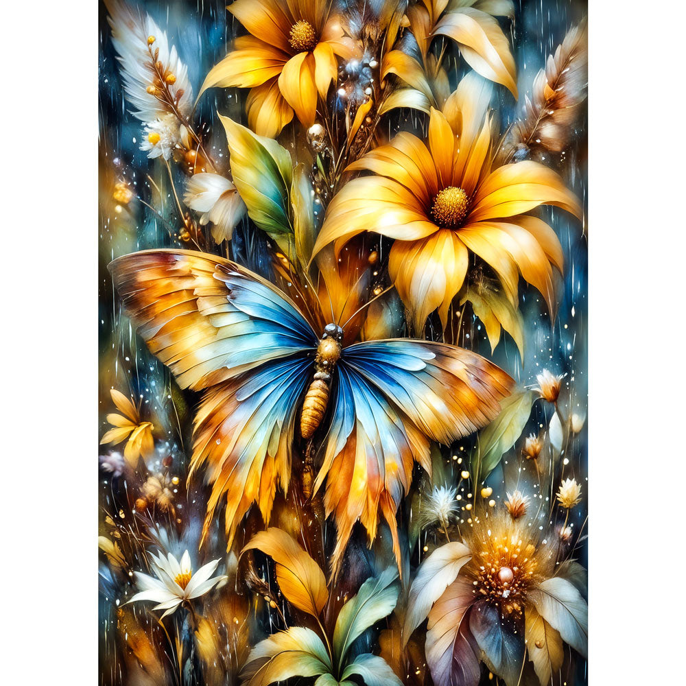 5D Diamond Painting – Tanz der Goldflügel Unique-Diamond