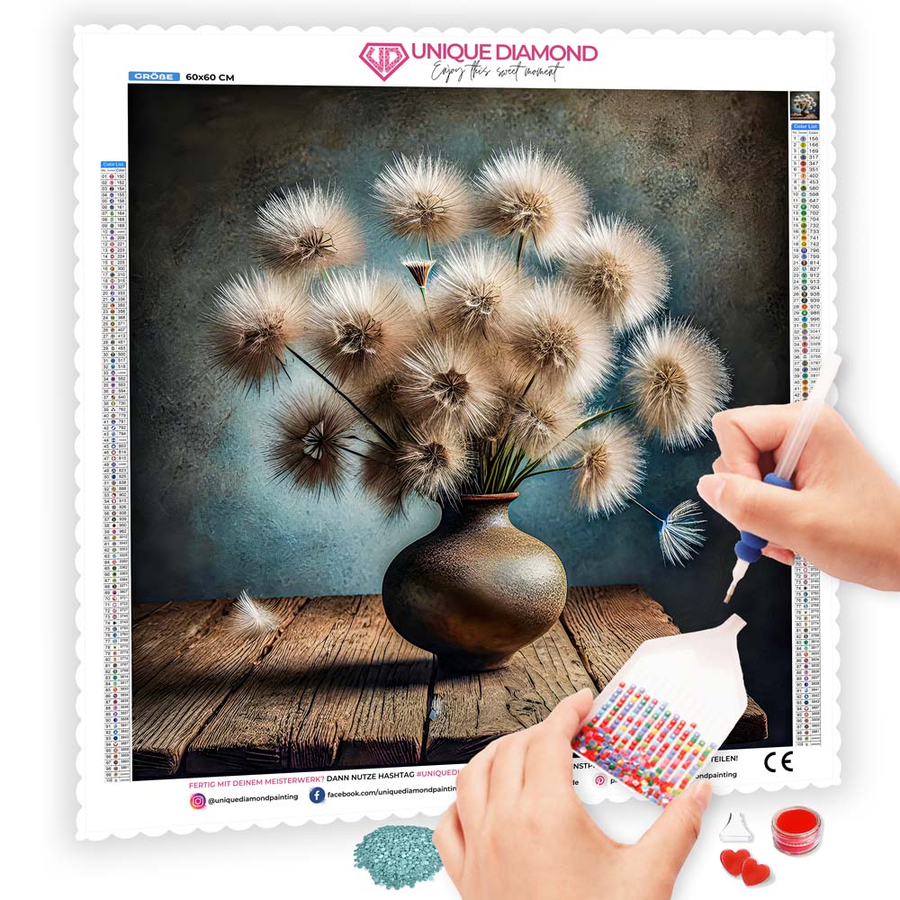 5D Diamond Painting – Tanz der Pusteblumen, Unique-Diamond
