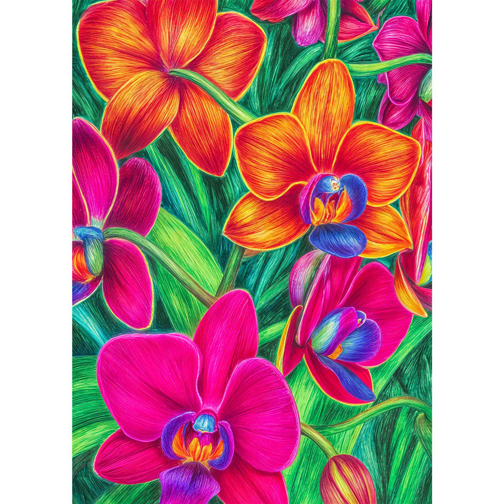 5D Diamond Painting – Tropenzauber der Orchideen, Unique-Diamond