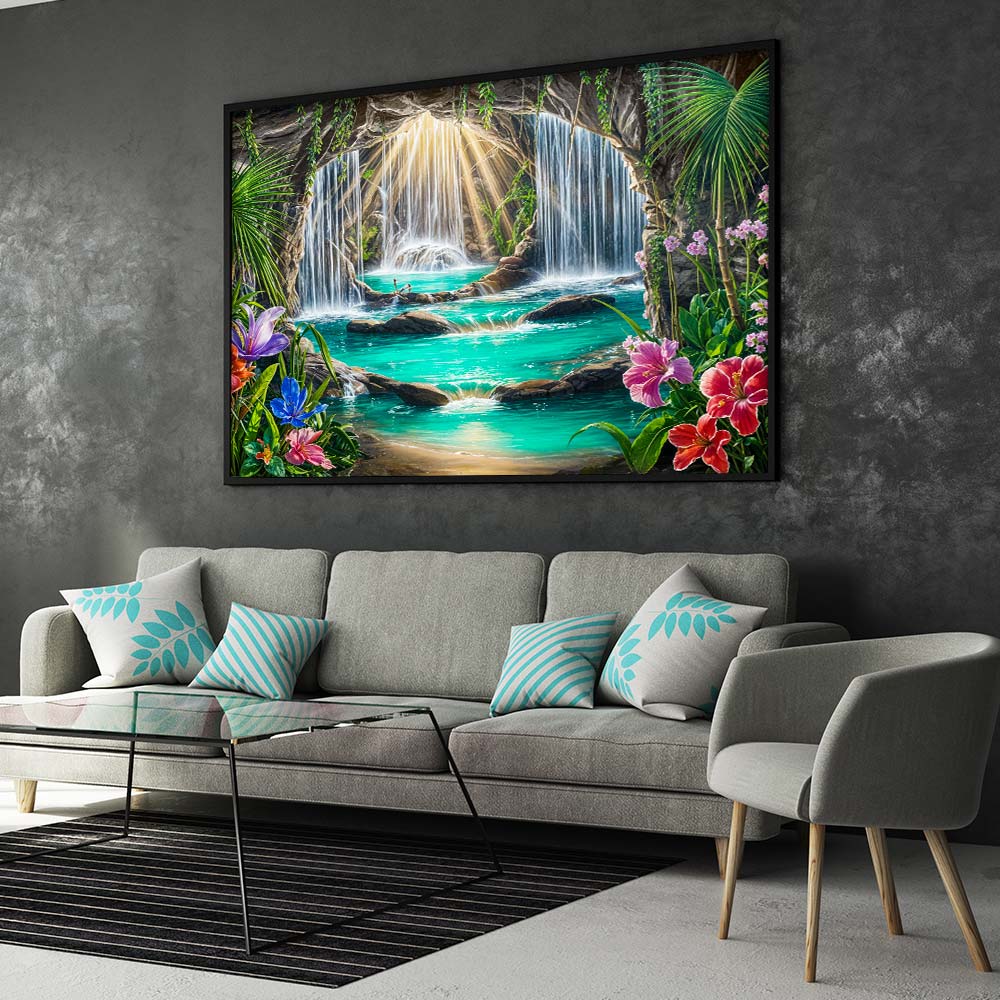 5D Diamond Painting – Tropisches Lichtparadies, Unique-Diamond