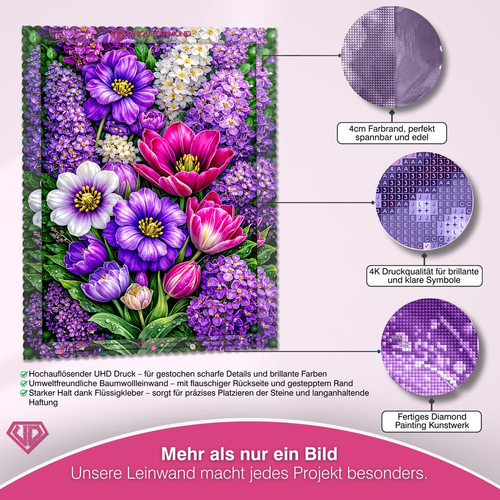 5D Diamond Painting – Violet Blossom Symphony