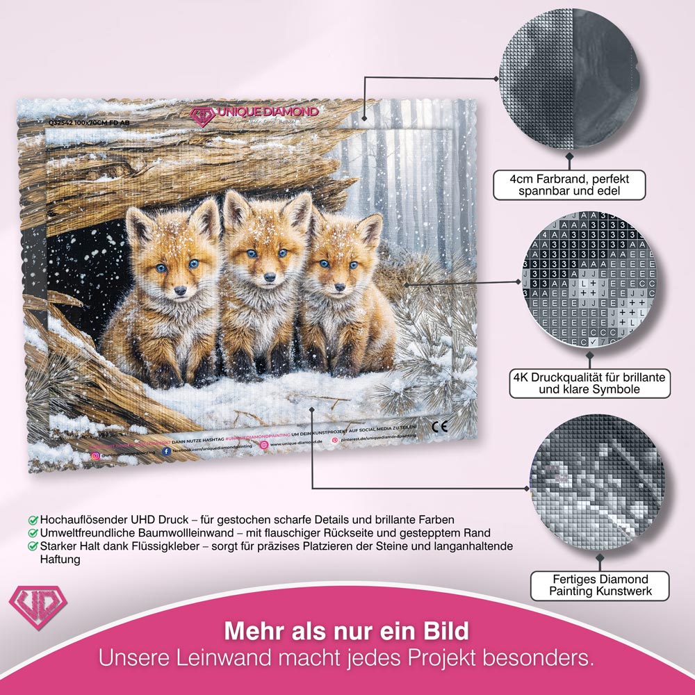 5D Diamond Painting – Winterfreunde im Fuchsbau