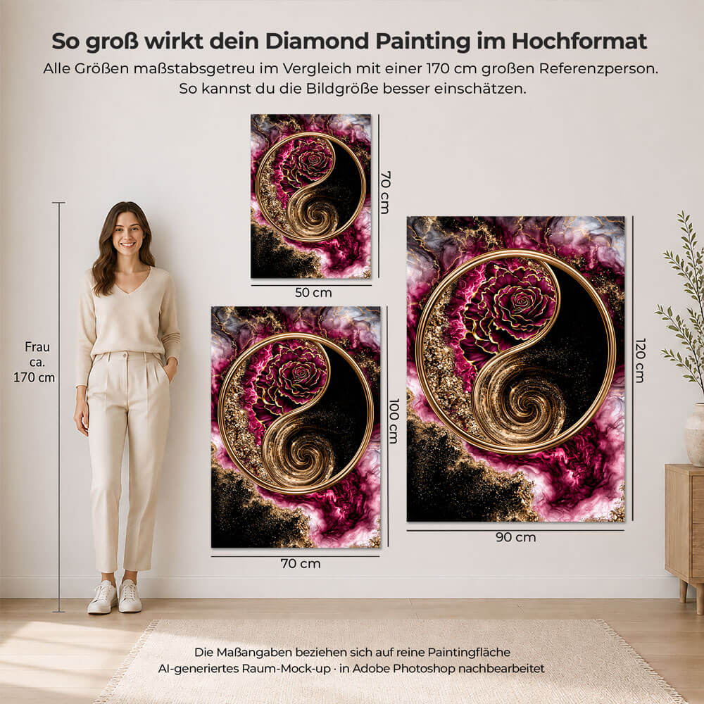 5D Diamond Painting – Yin Yang der ewigen Rose