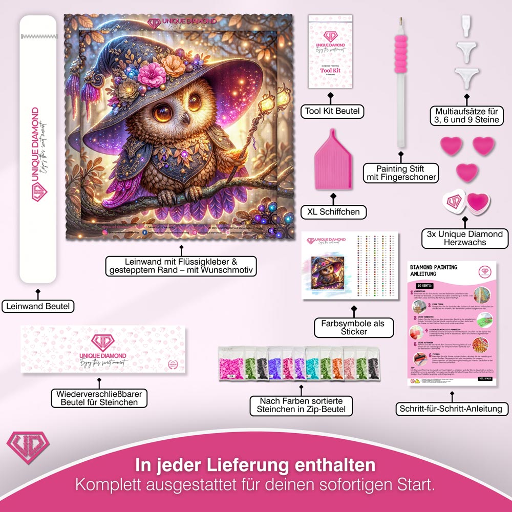 5D Diamond Painting – Zaubereule des Lichts