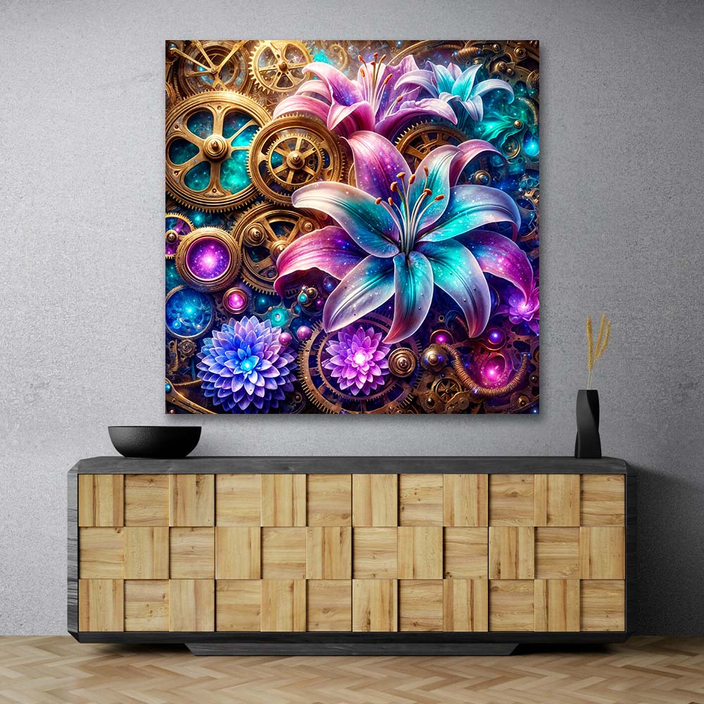 5D Diamond Painting – Zeitblüten des Universums Unique-Diamond