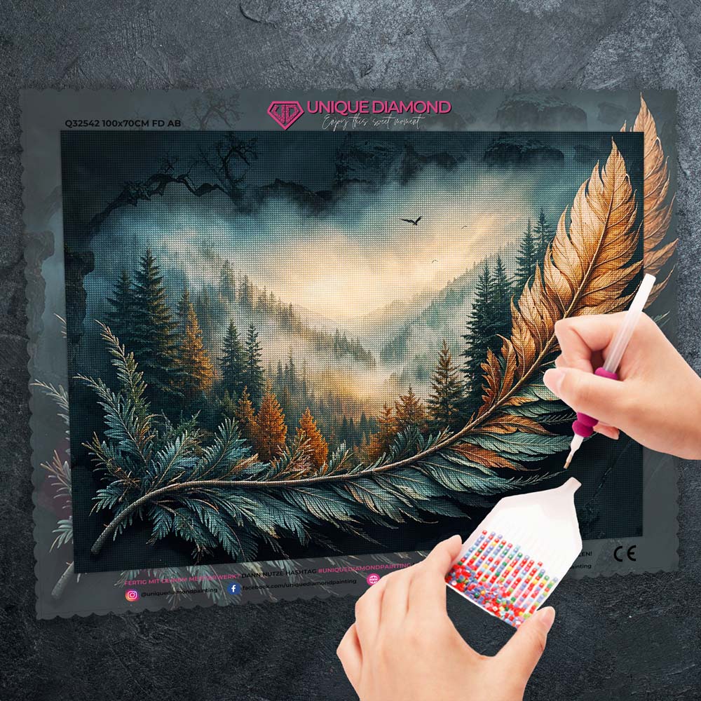 5D Diamond Painting - Mystische Feder Unique-Diamond