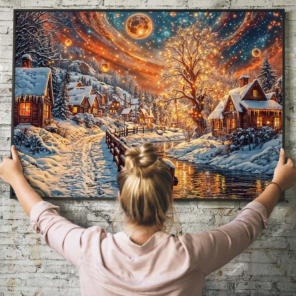 5D Diamond Painting – Winterliche Abendruhe Unique-Diamond