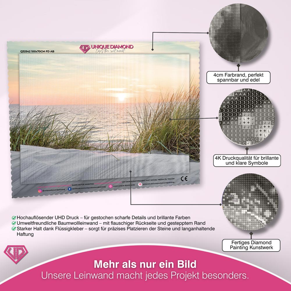 5D Diamant Painting – Sonnenuntergang am Sandstrand Unique-Diamond