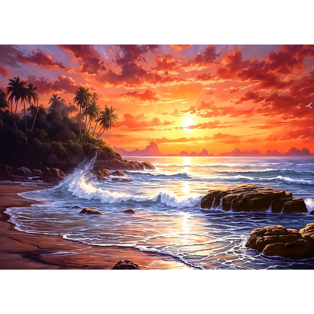 5D Diamant Painting – Sonnenuntergang am Strand Unique-Diamond