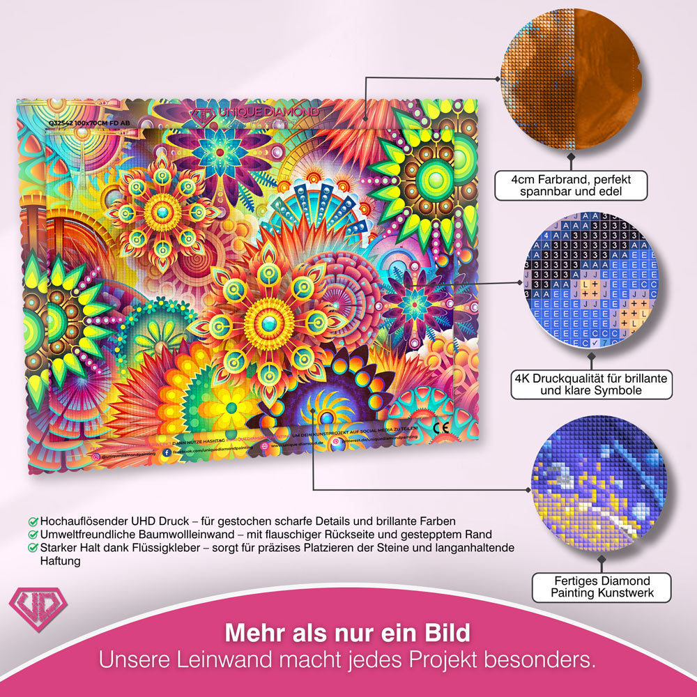5D Diamond Painting – Mandala Blumen Unique-Diamond