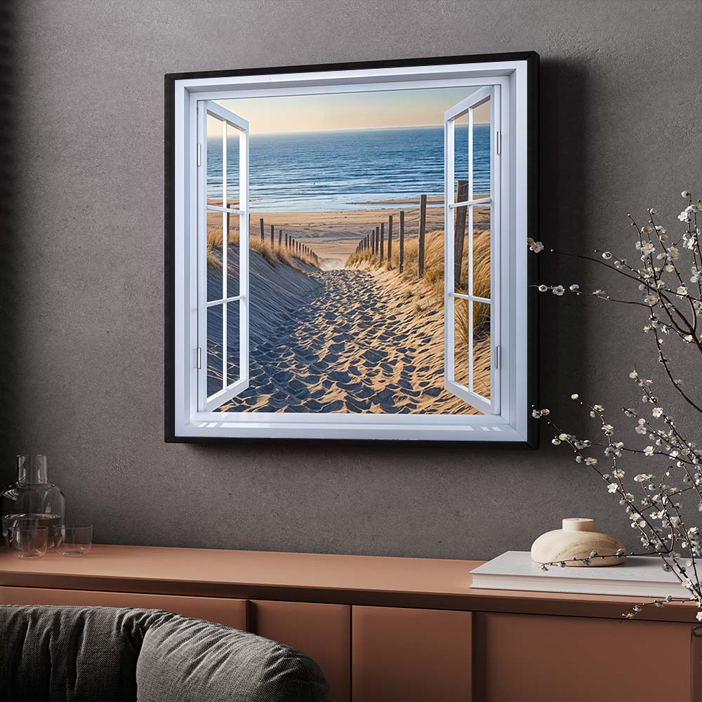 5D Diamond Painting – Fenster zum Strand Unique-Diamond