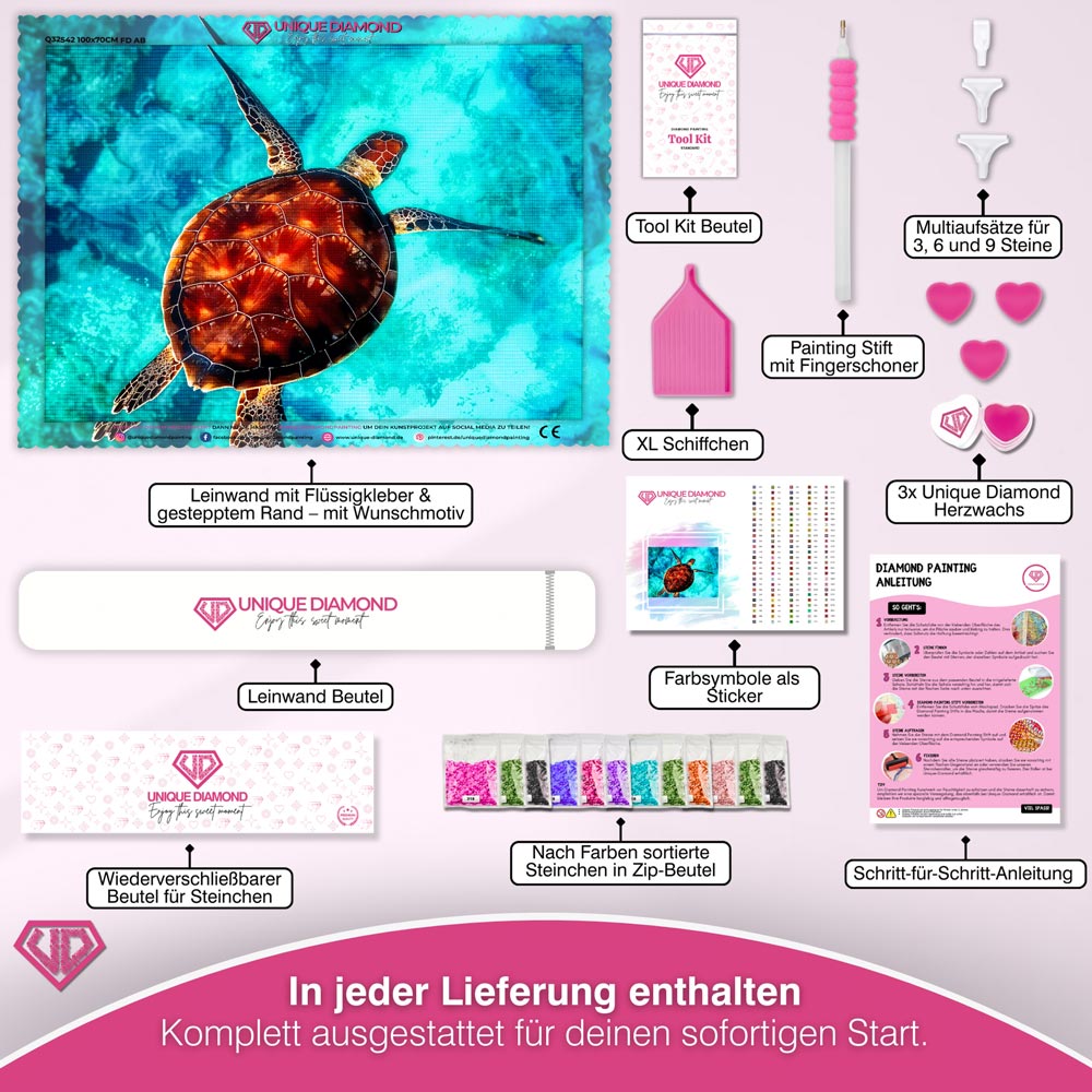 5D Diamond Painting – Ozean Schildkröte Unique-Diamond