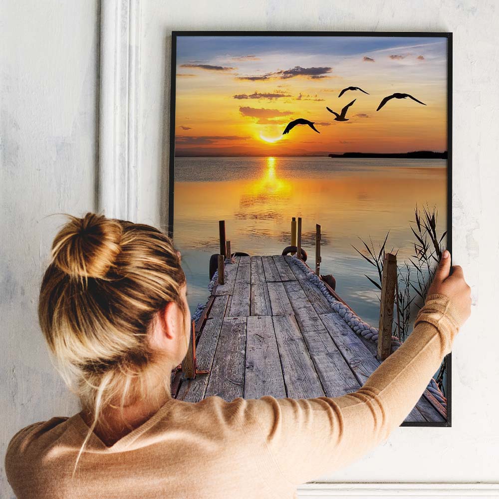 5D Diamond Painting – Sonnenuntergang Seeblick Unique-Diamond