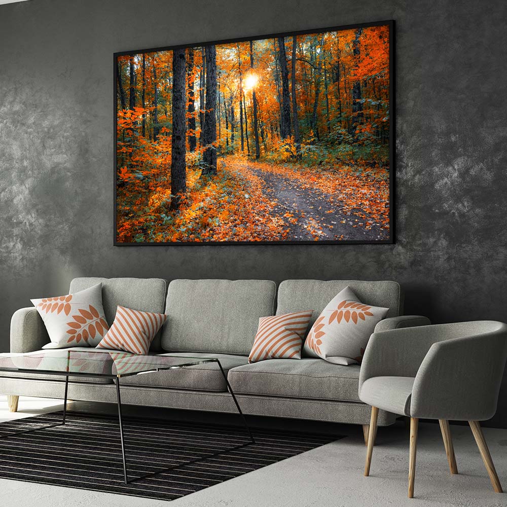 5D Diamond Painting – Waldweg im Herbst Unique-Diamond