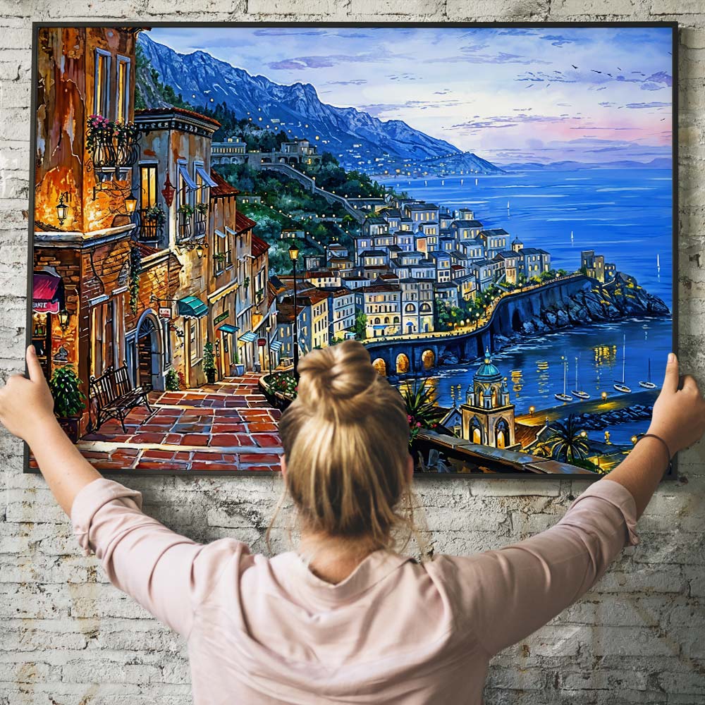 5D Diamond Painting – Weg entlang der Küste Unique-Diamond