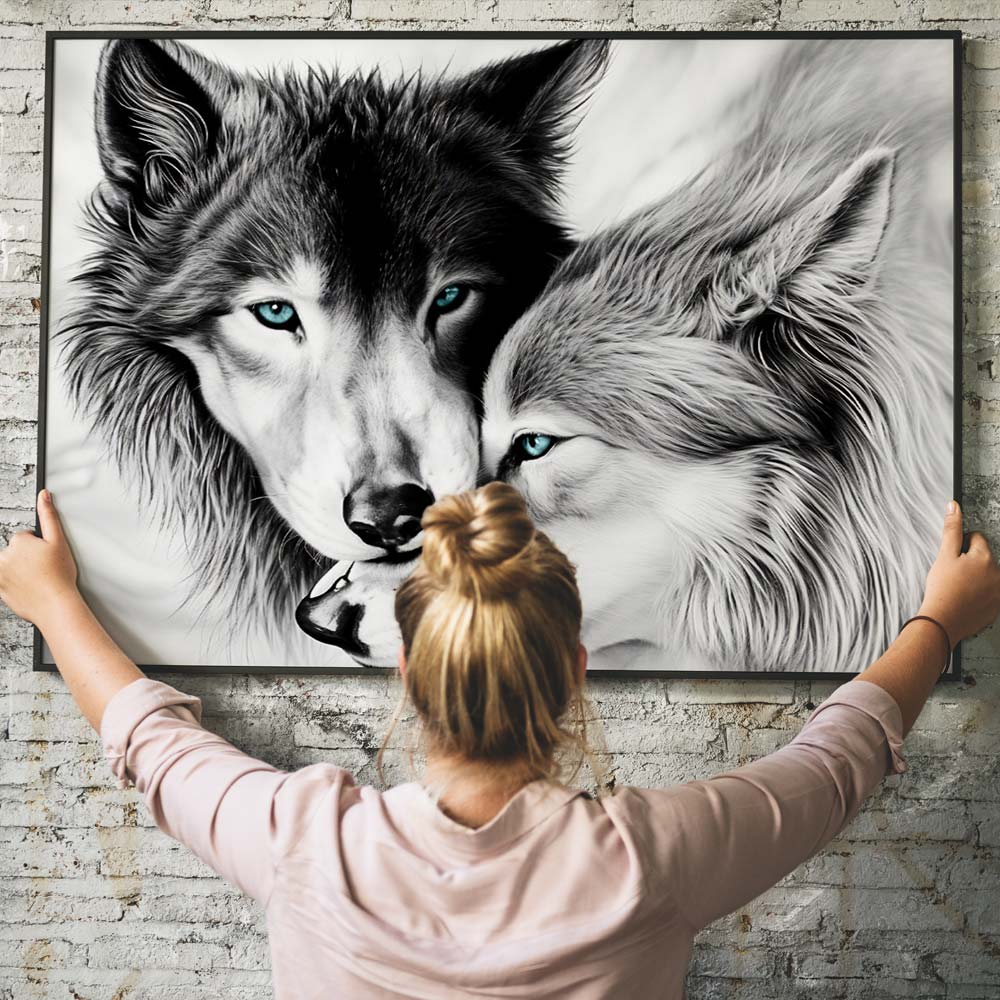 5D Diamond Painting – Wolf und Wölfin Unique-Diamond