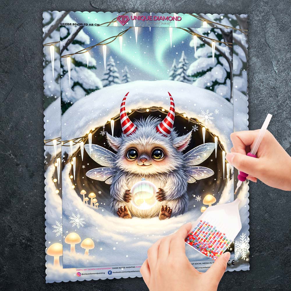 5D Diamond Painting – Lumino im Winterhügel