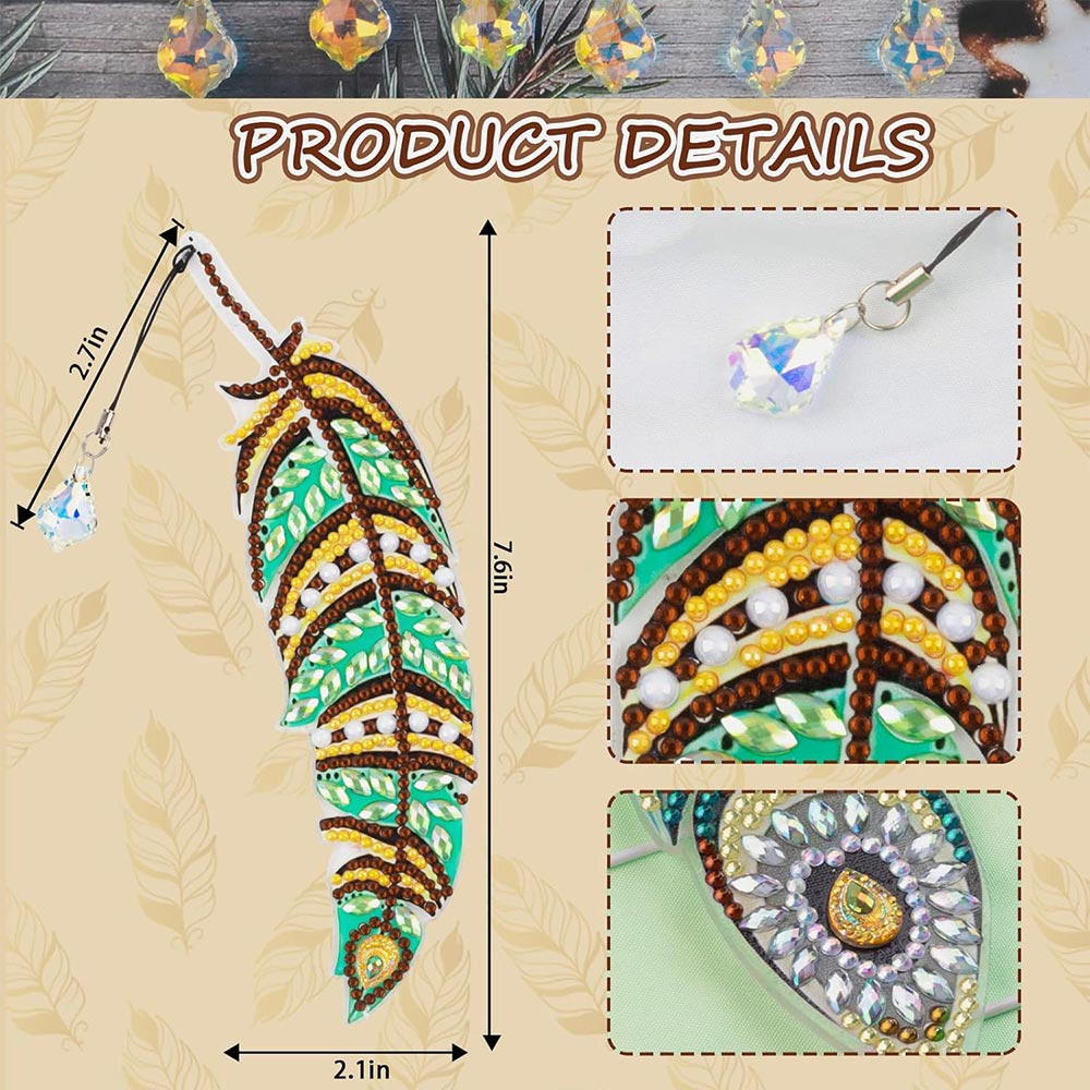 5D Diamond Painting Lesezeichen – Funkelnde Federträume