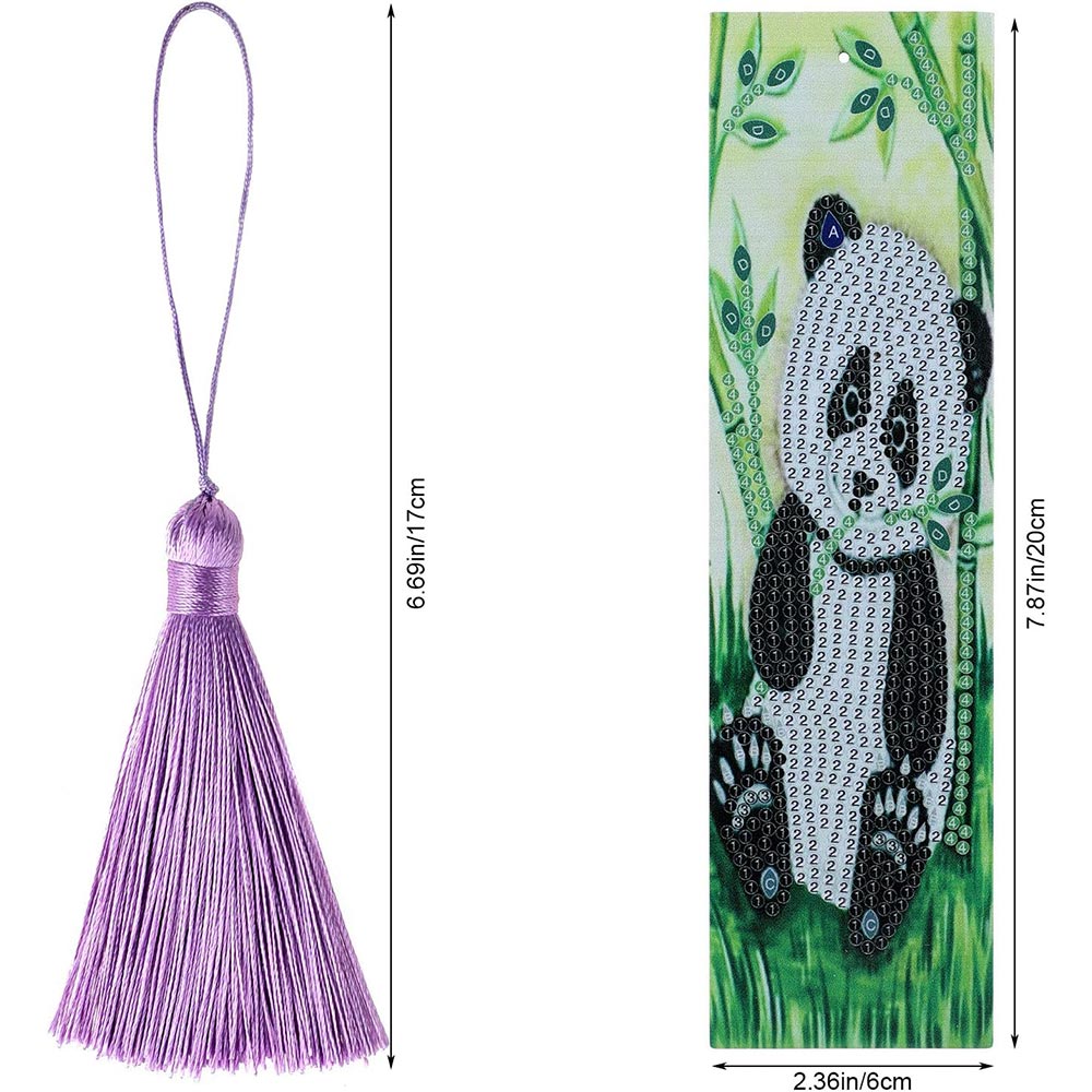 Diamond Painting Lesezeichen Panda, Unique-Diamond