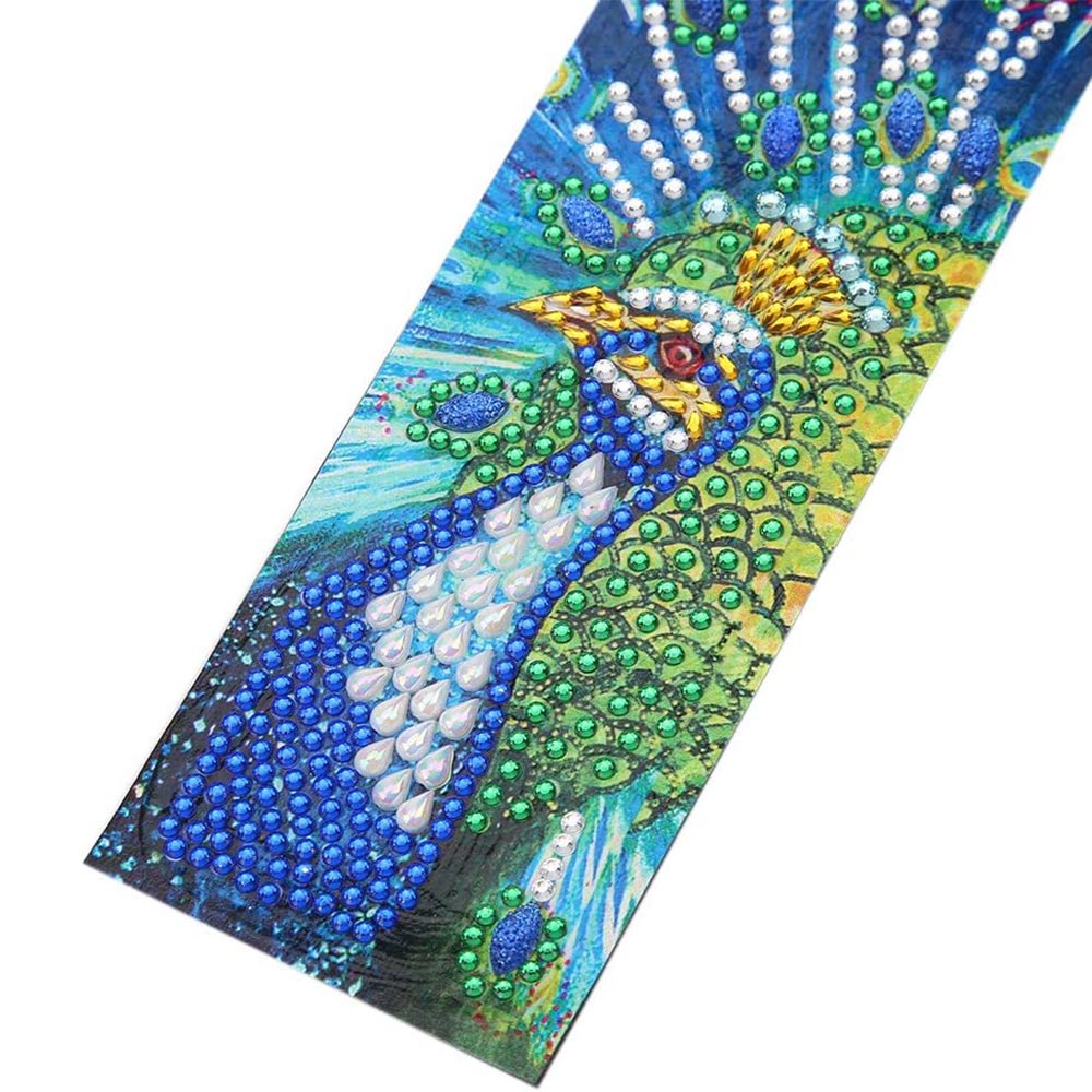 Diamond Painting Lesezeichen Pfau, Unique-Diamond