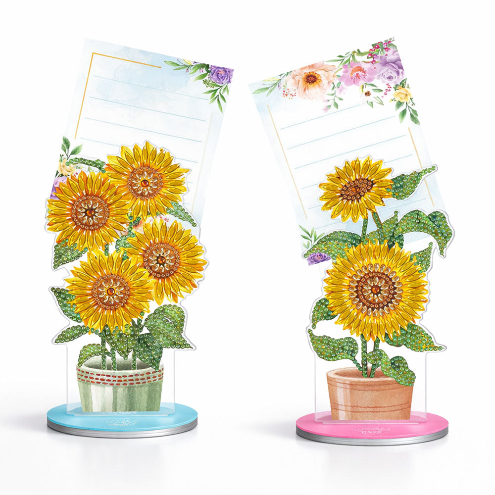 Diamond Painting Notizhalter Sonnenblumen 2 Stück Set, Unique-Diamond