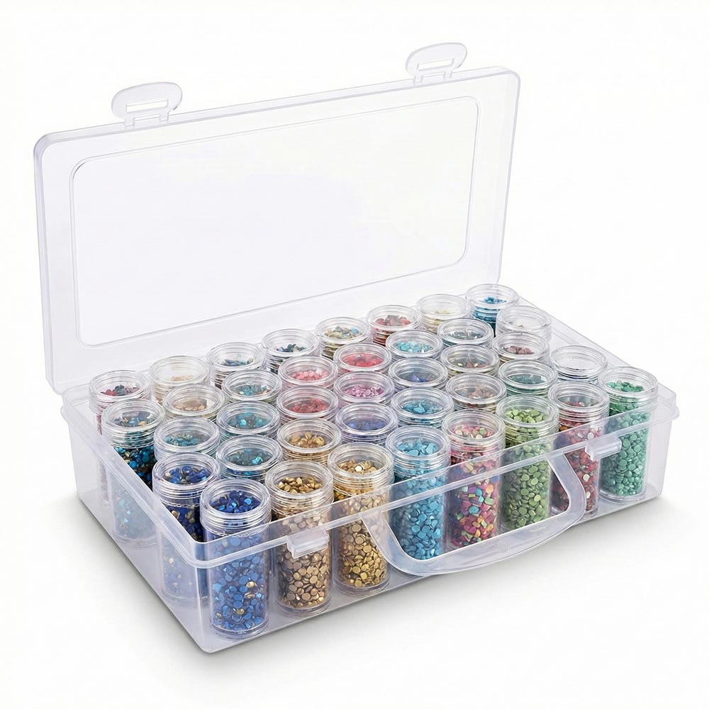 Diamond Painting XL Aufbewahrungsbox mit 38 Dosen