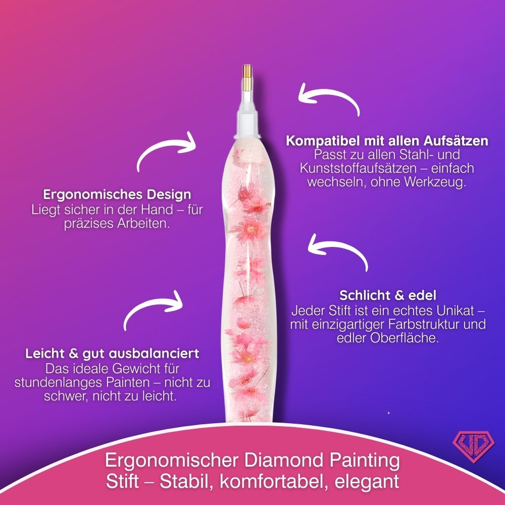 Diamond Painting Ergonomischer Premium-Stift – Sakura Blush Unique-Diamond