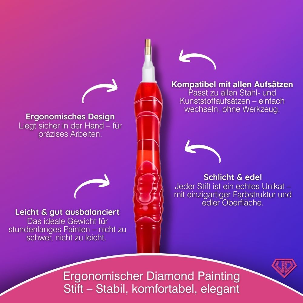 Diamond Painting Ergonomischer Premium Stift - Ruby Flame Unique-Diamond