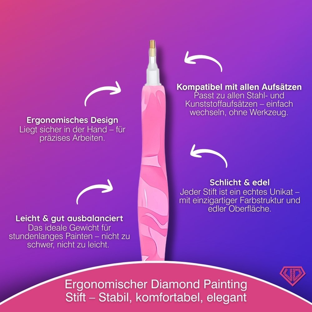Diamond Painting Ergonomischer Premium-Stift – Blossom Glow Unique-Diamond