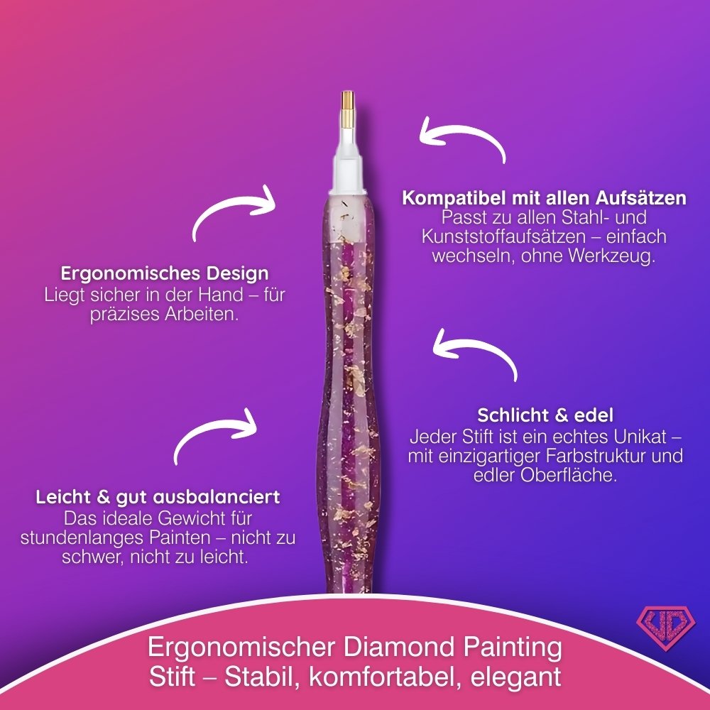 Diamond Painting Ergonomischer Premium Stift - Majestic Plum Unique-Diamond