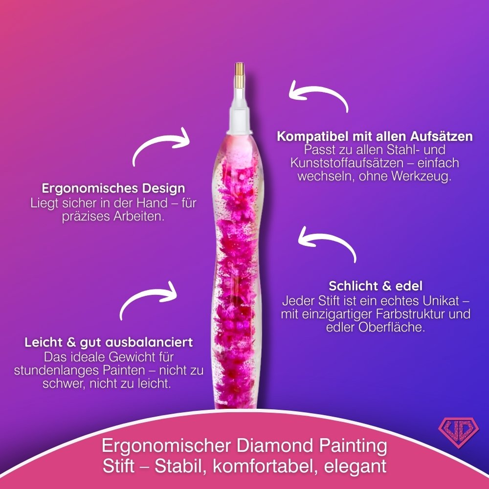Diamond Painting Ergonomischer Premium-Stift – Pink Blossom Unique-Diamond