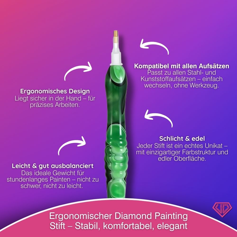 Diamond Painting Ergonomischer Premium-Stift – Emerald Grip Unique-Diamond