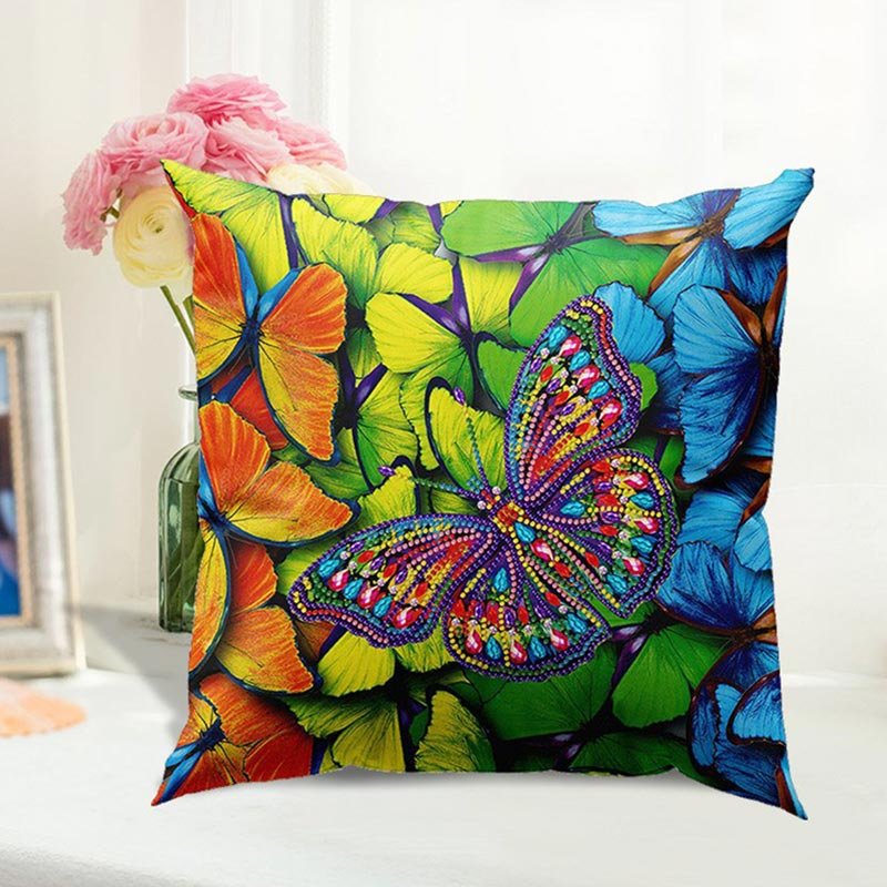 5D Diamond Painting Kissenbezug 30x30cm Schmetterling - Unique-Diamond