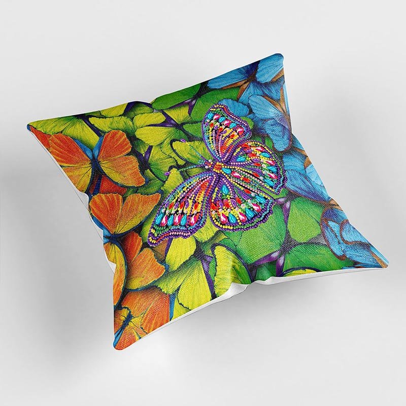 5D Diamond Painting Kissenbezug 30x30cm Schmetterling - Unique-Diamond