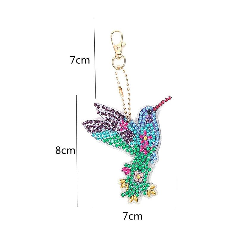 5D Diamond Painting Schlüsselanhänger Kolibris 4 Stück - Unique-Diamond