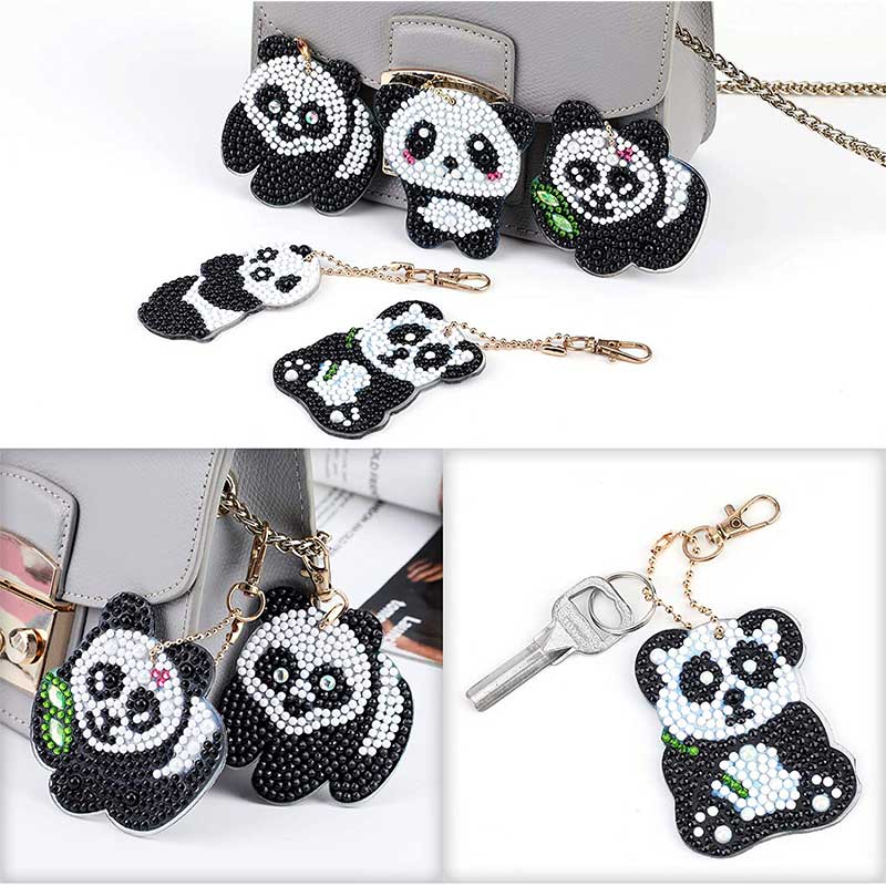 5D Diamond Painting Schlüsselanhänger Panda - Unique-Diamond