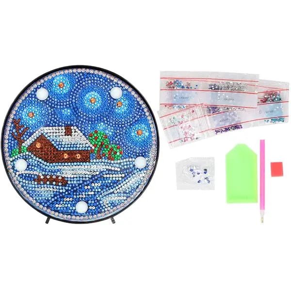 Diamond Painting LED Lampe Hütte - Unique-Diamond