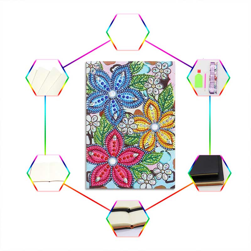 Diamond Painting Notizbuch Blumen - Unique-Diamond